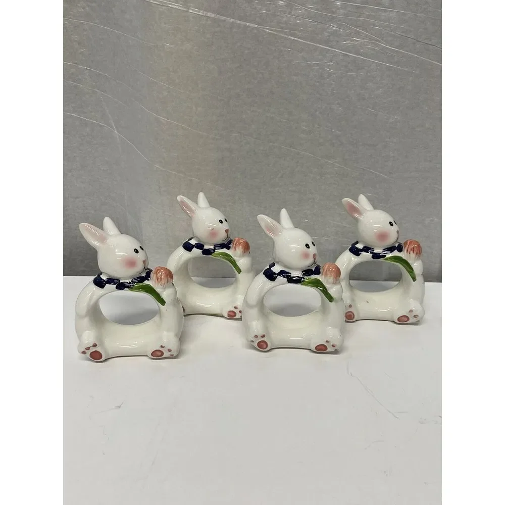 Easter Bunny Rabbit Napkin‎ Holders (4) Mercuries